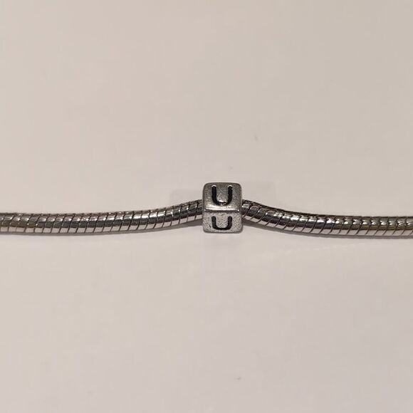 Silver U Spacer Charm for Pandora Style Bracelet - Picture 2 of 5
